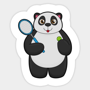 Panda as Tennis player with Tennis racket Sticker